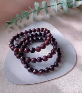 Natural Unheated Faceted Ruby Gemstone Bracelet
