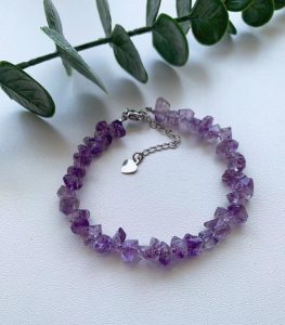 Natural Brazil Amethyst Quartz Handmade Bracelet