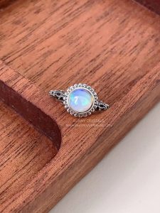 Natural Opal S925 Retro Sterling Silver Adjustable Ring