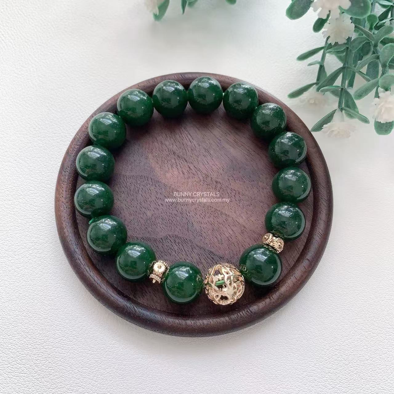 Natural Nephrite Jade Beads Bracelet - Image 2