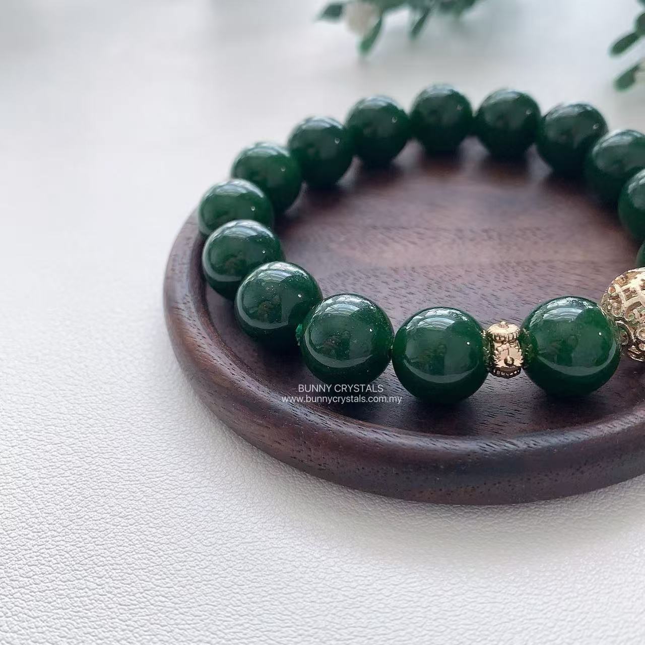 Natural Nephrite Jade Beads Bracelet - Image 3