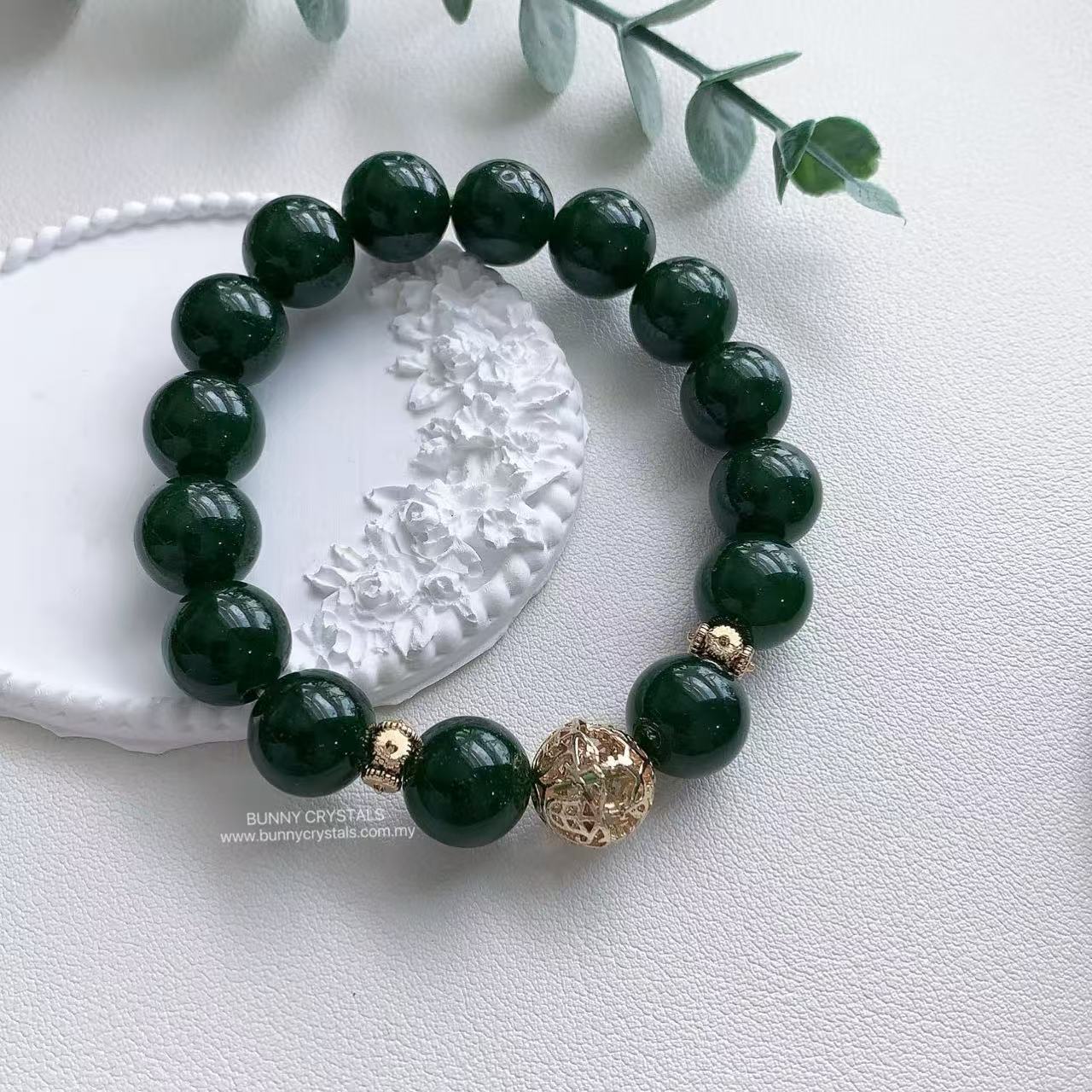 Natural Nephrite Jade Beads Bracelet