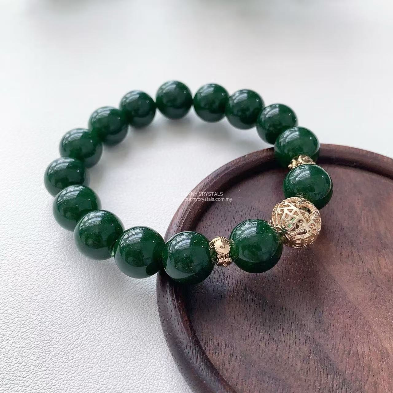 Natural Nephrite Jade Beads Bracelet - Image 7