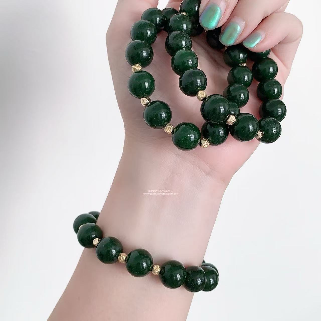 Natural Nephrite Jade Beads Bracelet - Image 9
