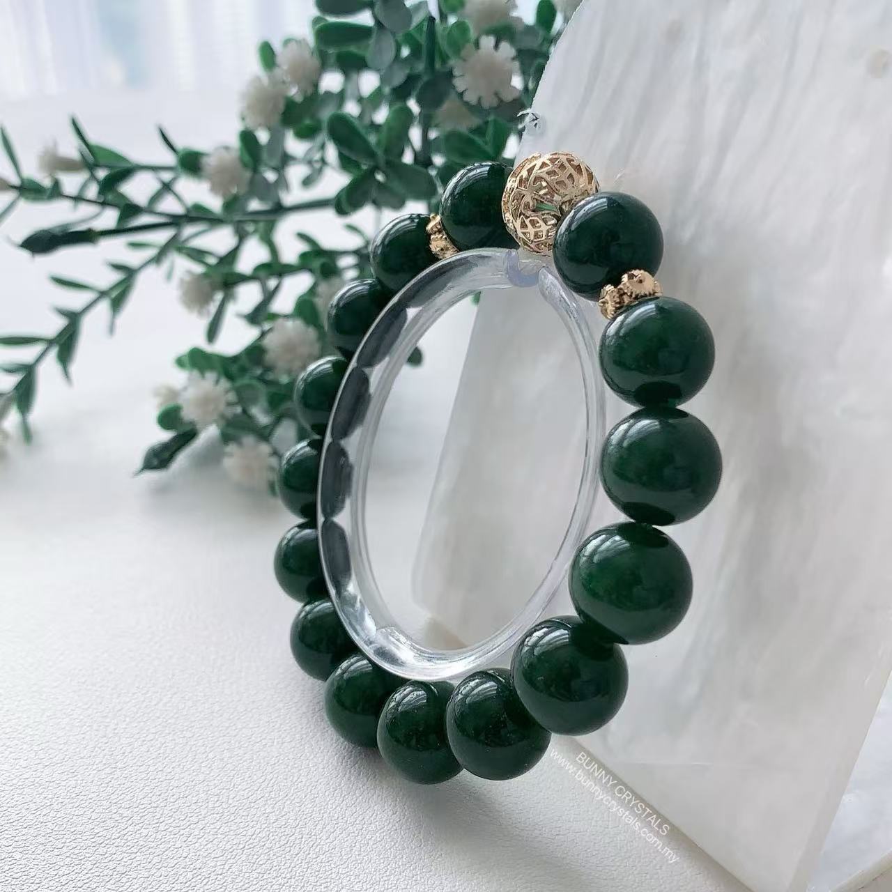 Natural Nephrite Jade Beads Bracelet - Image 12