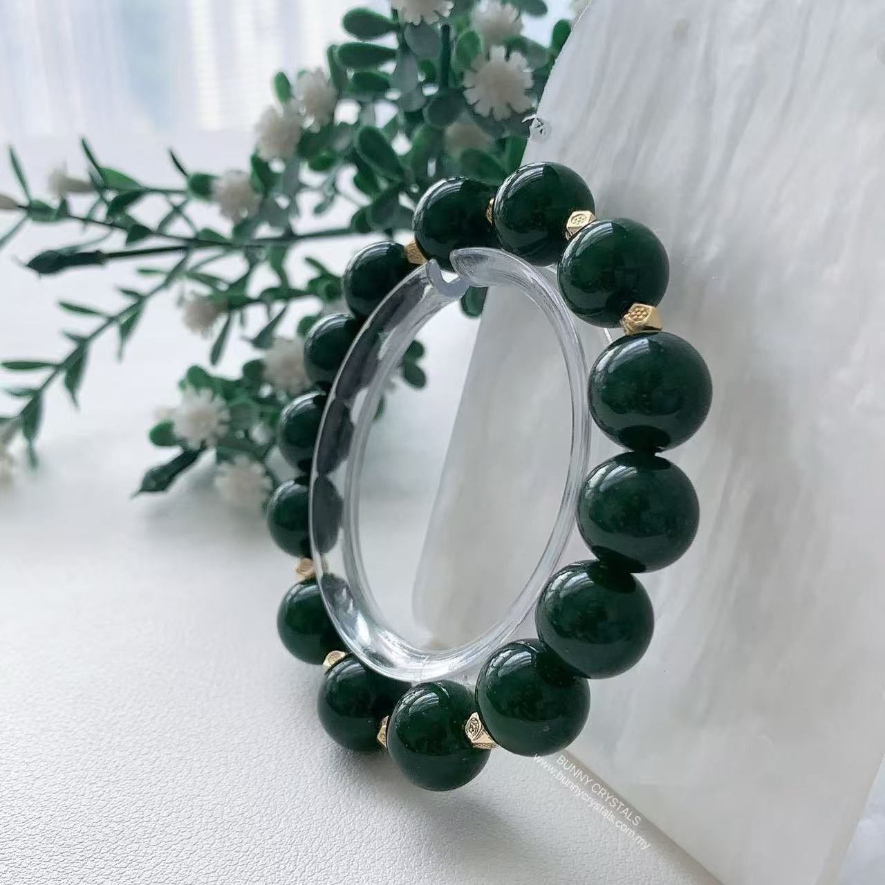 Natural Nephrite Jade Beads Bracelet - Image 13