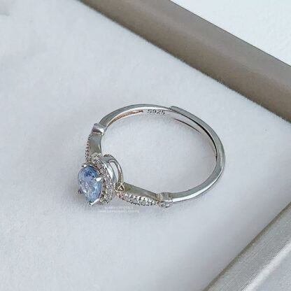 Natural Rare Tanzanite Hue Sapphire Gemstone in S925 Sterling Silver Adjustable Ring - Image 6