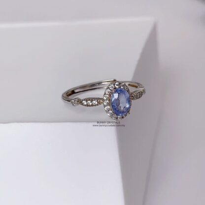 Natural Rare Tanzanite Hue Sapphire Gemstone in S925 Sterling Silver Adjustable Ring - Image 10