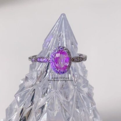 Natural Rare Tanzanite Hue Sapphire Gemstone in S925 Sterling Silver Adjustable Ring - Image 3
