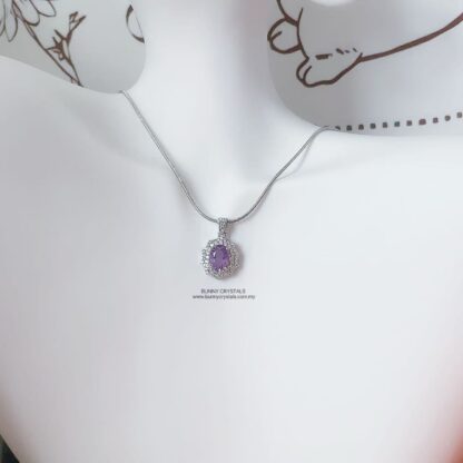 Stunning Natural Amethyst Faceted Cut S925 Sterling Silver Pendant - Image 4