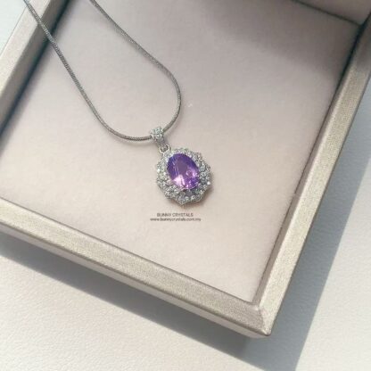 Stunning Natural Amethyst Faceted Cut S925 Sterling Silver Pendant - Image 6