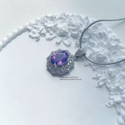 Stunning Natural Amethyst Faceted Cut S925 Sterling Silver Pendant - Image 7