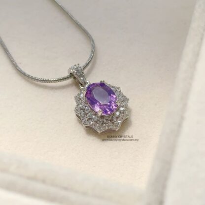 Stunning Natural Amethyst Faceted Cut S925 Sterling Silver Pendant - Image 8
