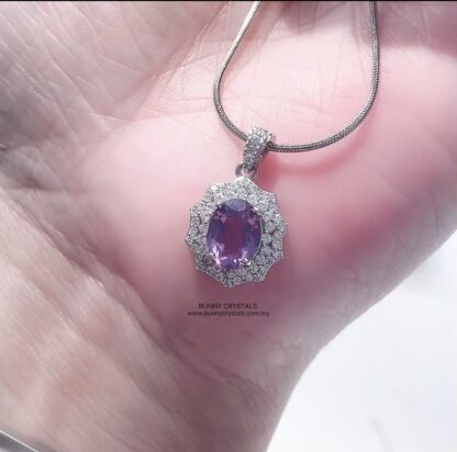 Stunning Natural Amethyst Faceted Cut S925 Sterling Silver Pendant - Image 10