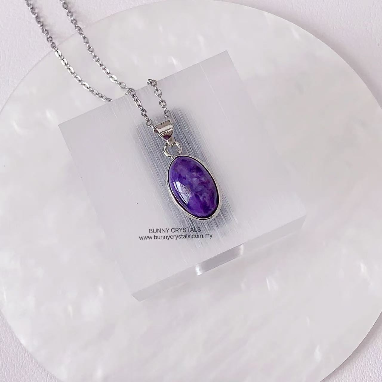 Purple Dream Natural Charoite s925 Sterling Silver Pendant - Image 2