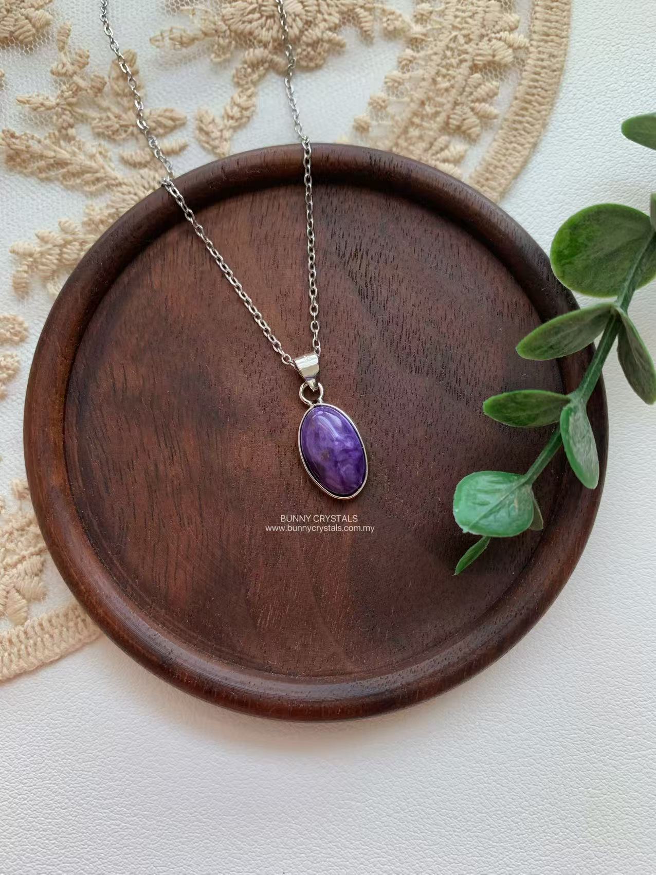 Purple Dream Natural Charoite s925 Sterling Silver Pendant