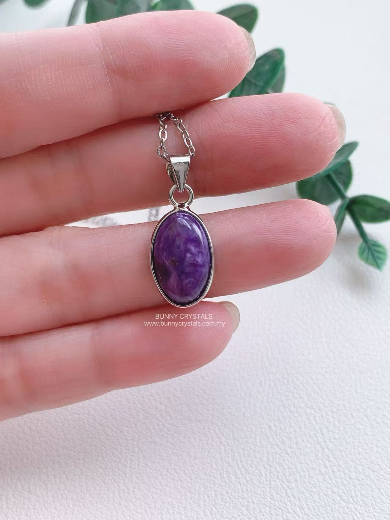 Purple Dream Natural Charoite s925 Sterling Silver Pendant - Image 5