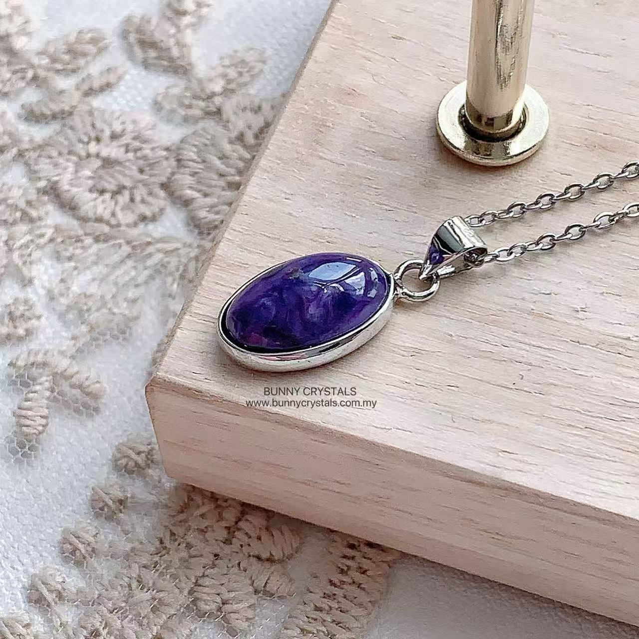 Purple Dream Natural Charoite s925 Sterling Silver Pendant - Image 8