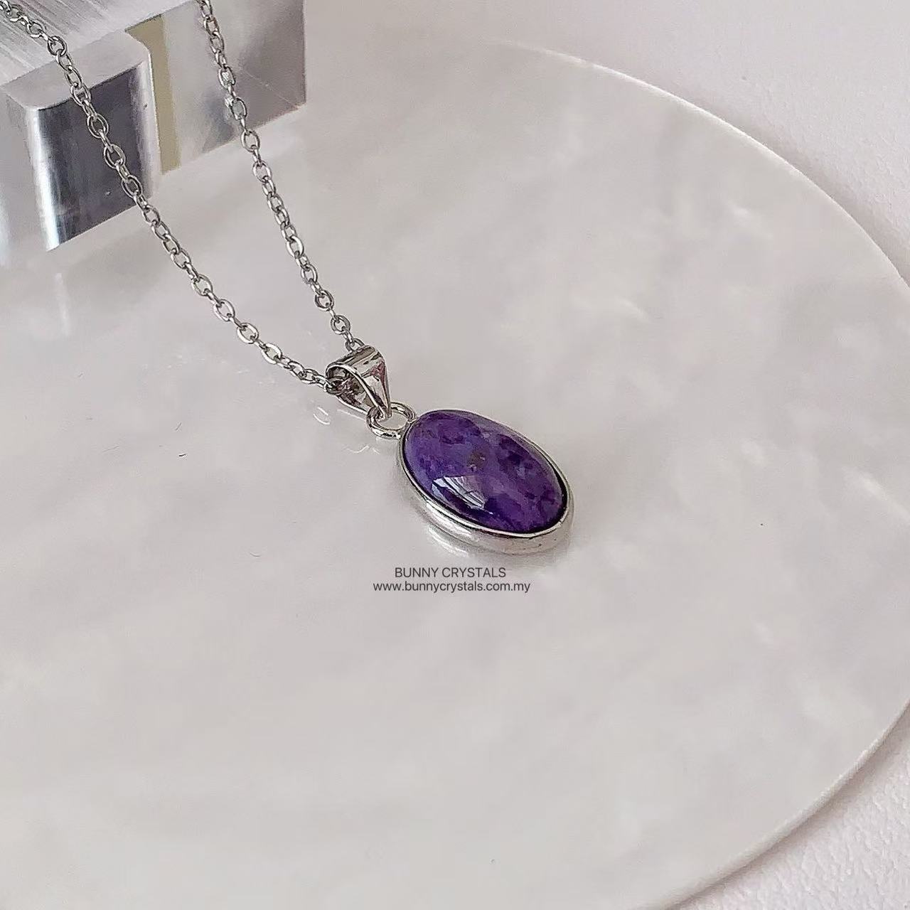 Purple Dream Natural Charoite s925 Sterling Silver Pendant - Image 9