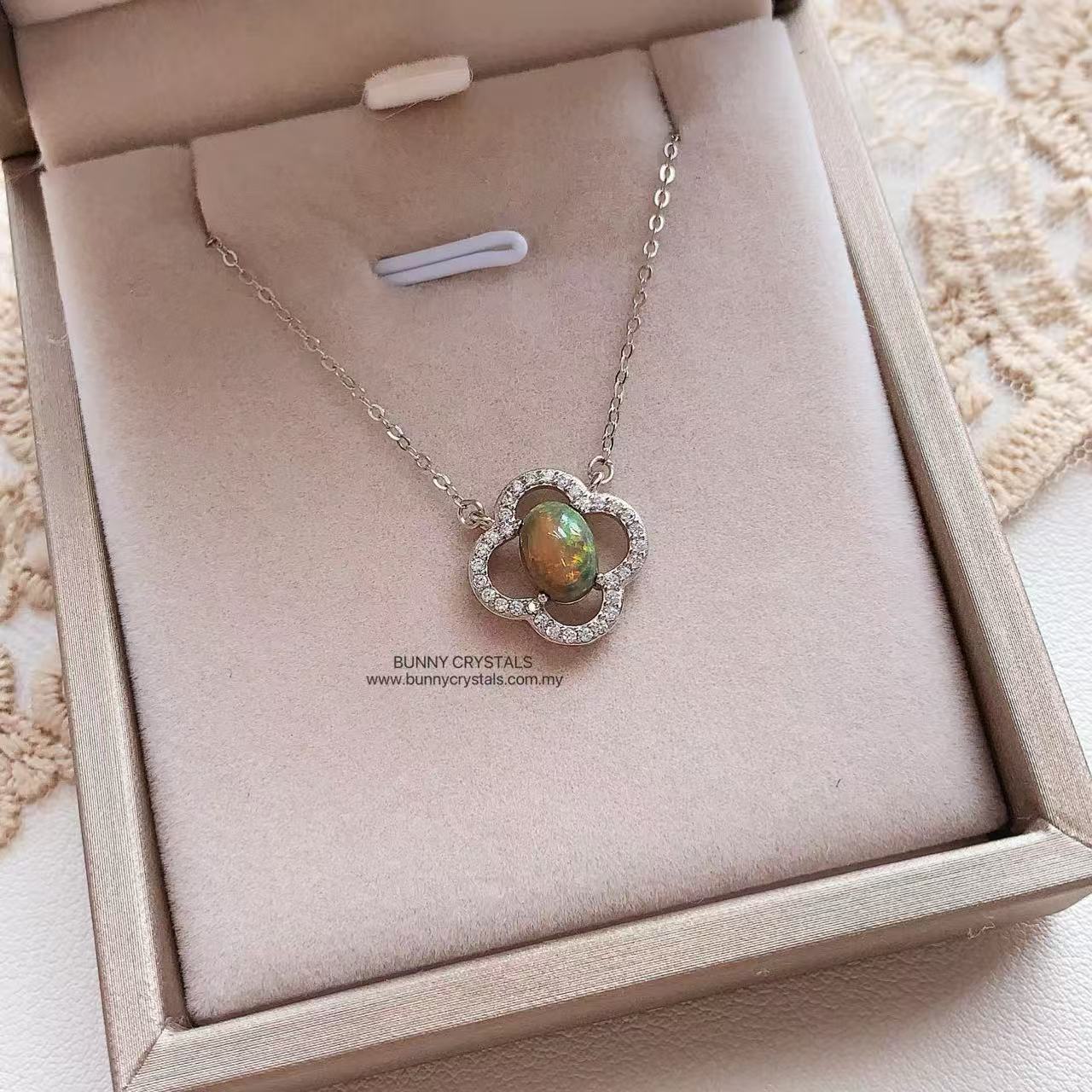 Natural Aurora Fire Opal Necklace - Image 6