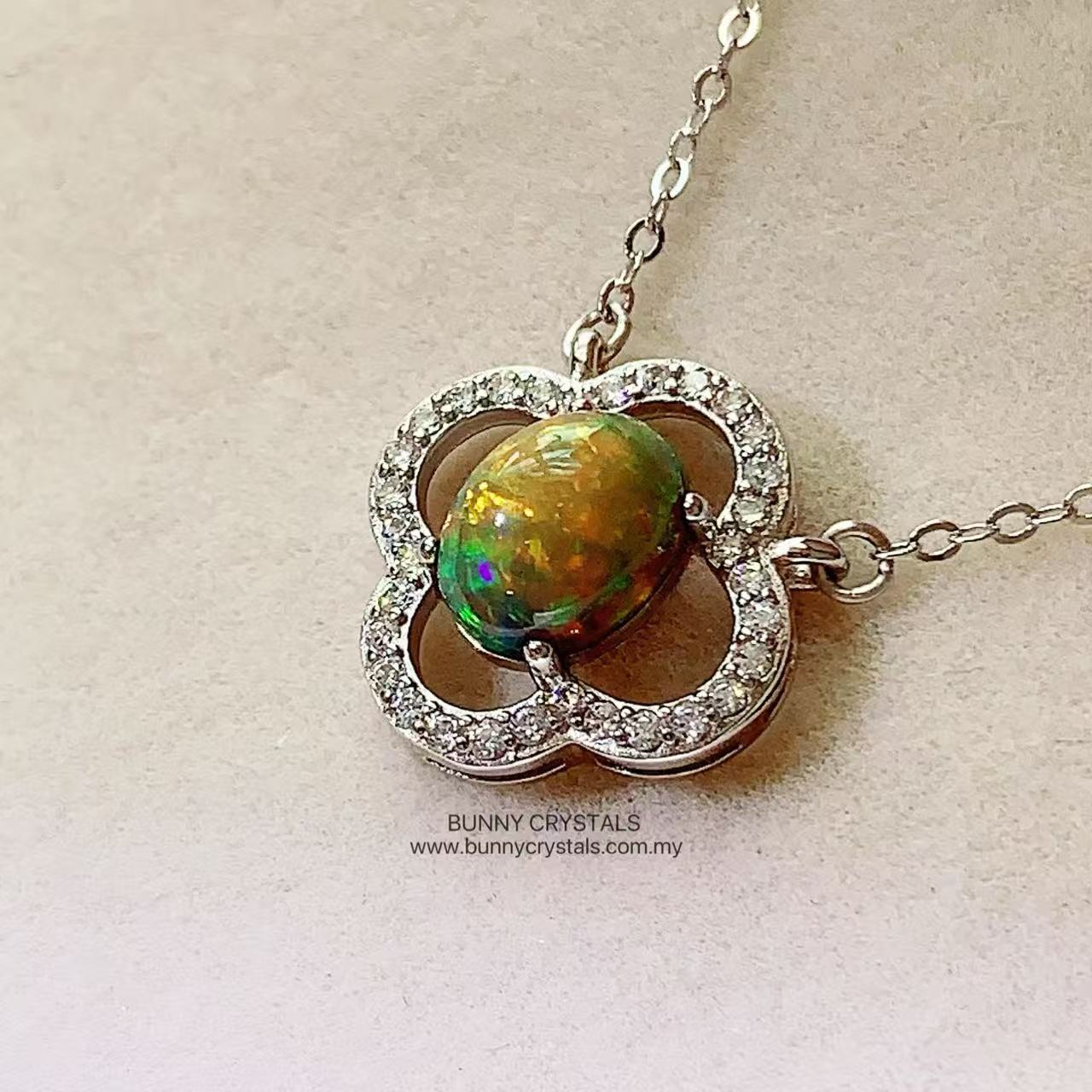 Natural Aurora Fire Opal Necklace - Image 7