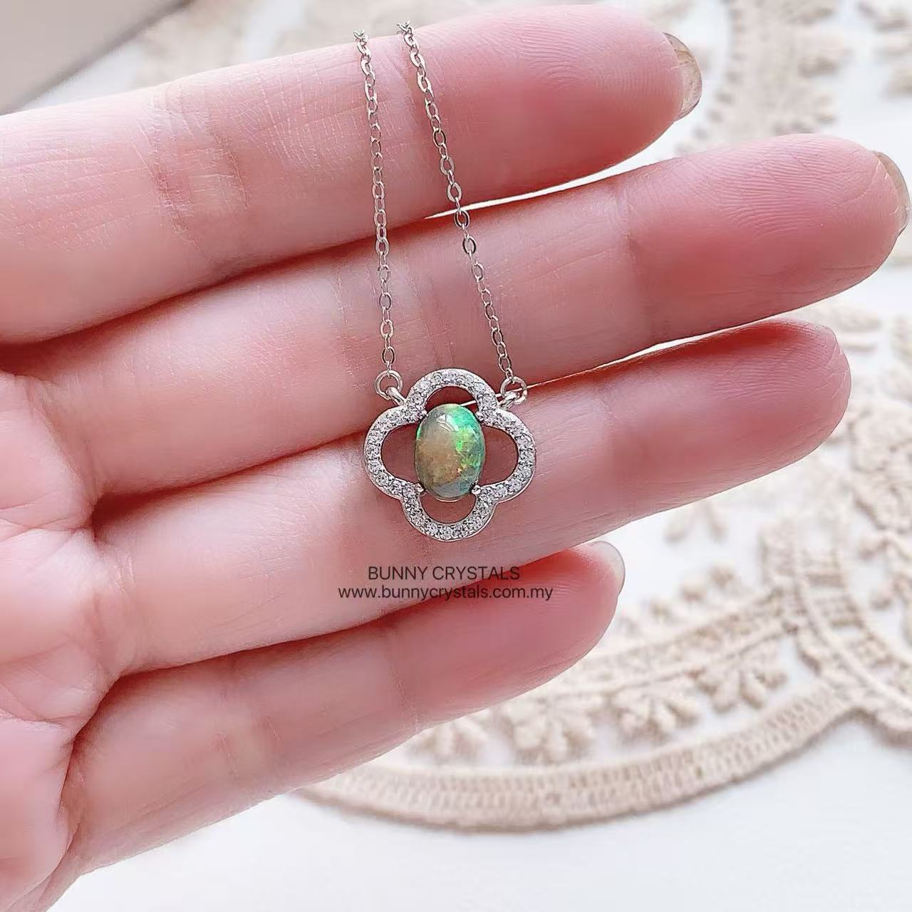 Natural Aurora Fire Opal Necklace - Image 3