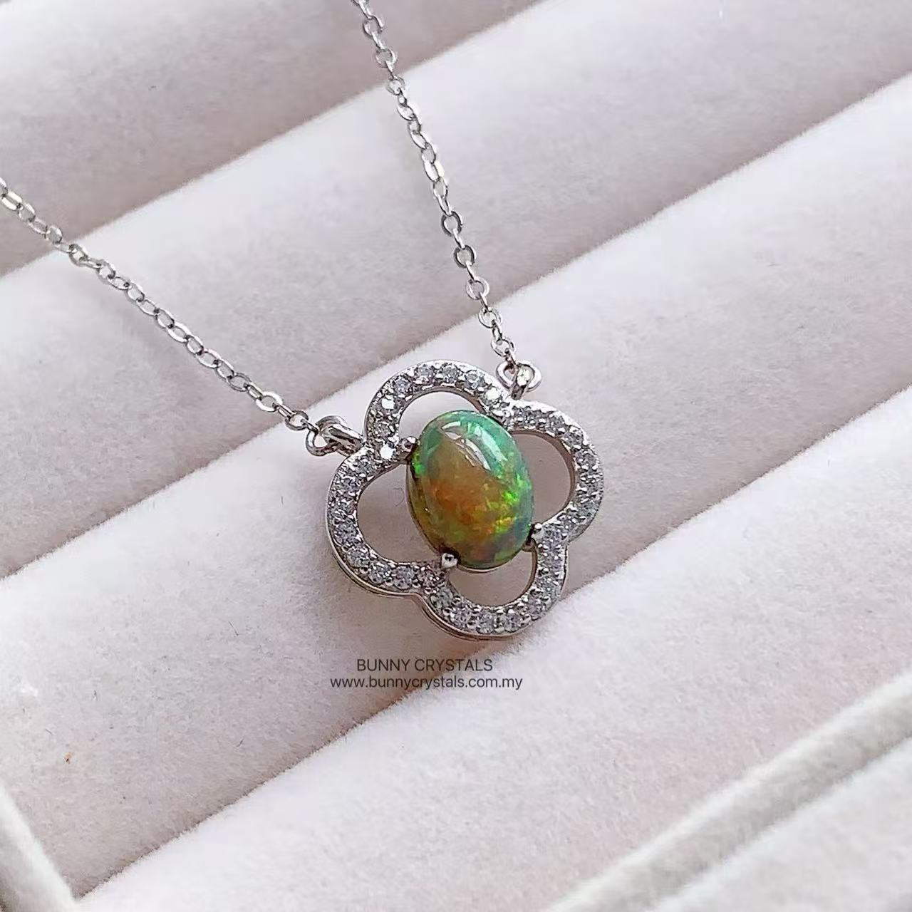 Natural Aurora Fire Opal Necklace - Image 4