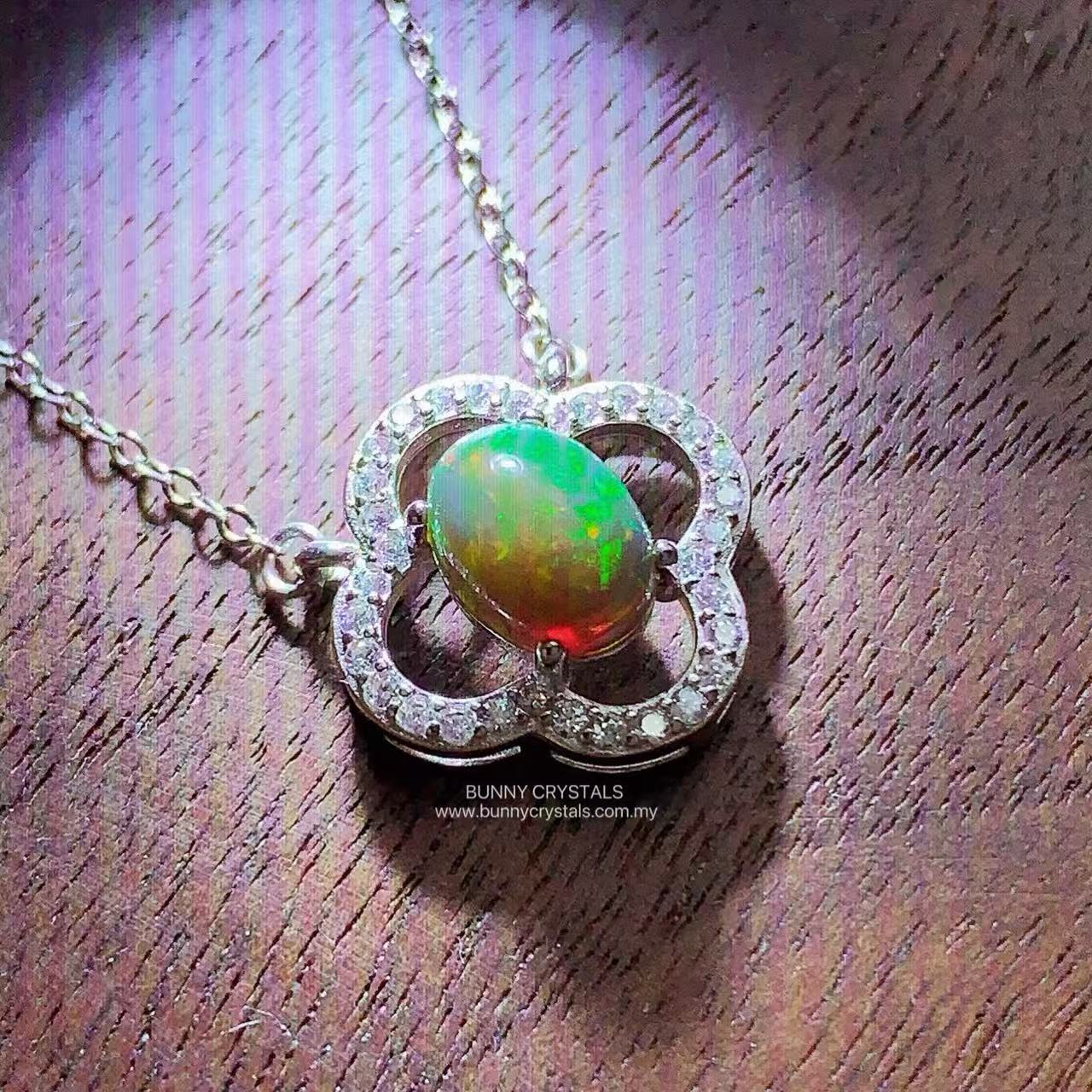 Natural Aurora Fire Opal Necklace