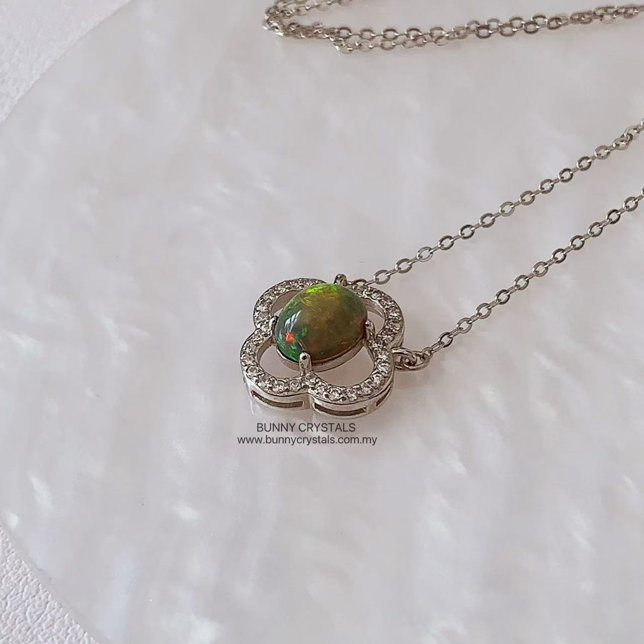 Natural Aurora Fire Opal Necklace - Image 8