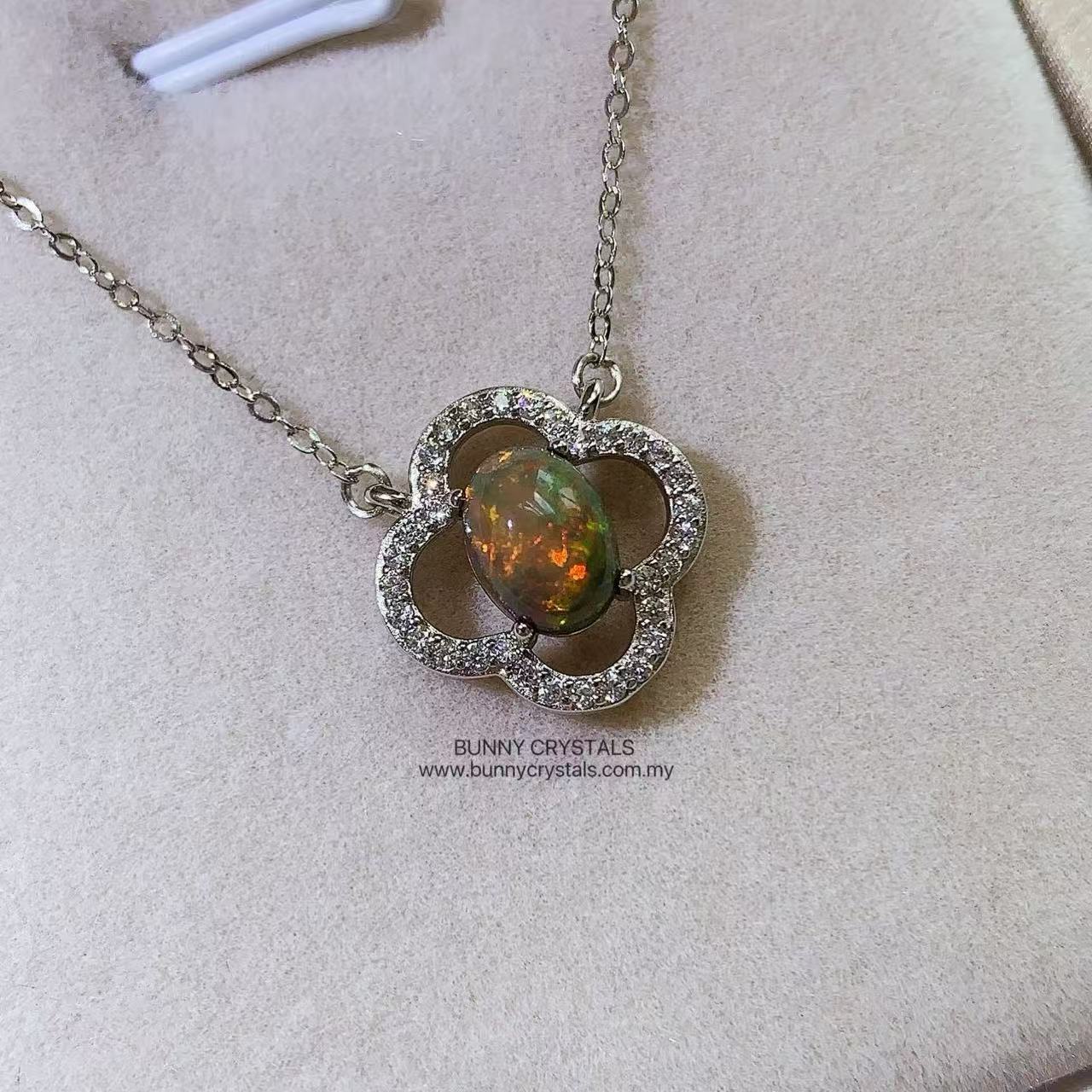 Natural Aurora Fire Opal Necklace - Image 9