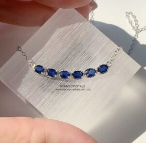 Natural Sapphire Smile Necklace