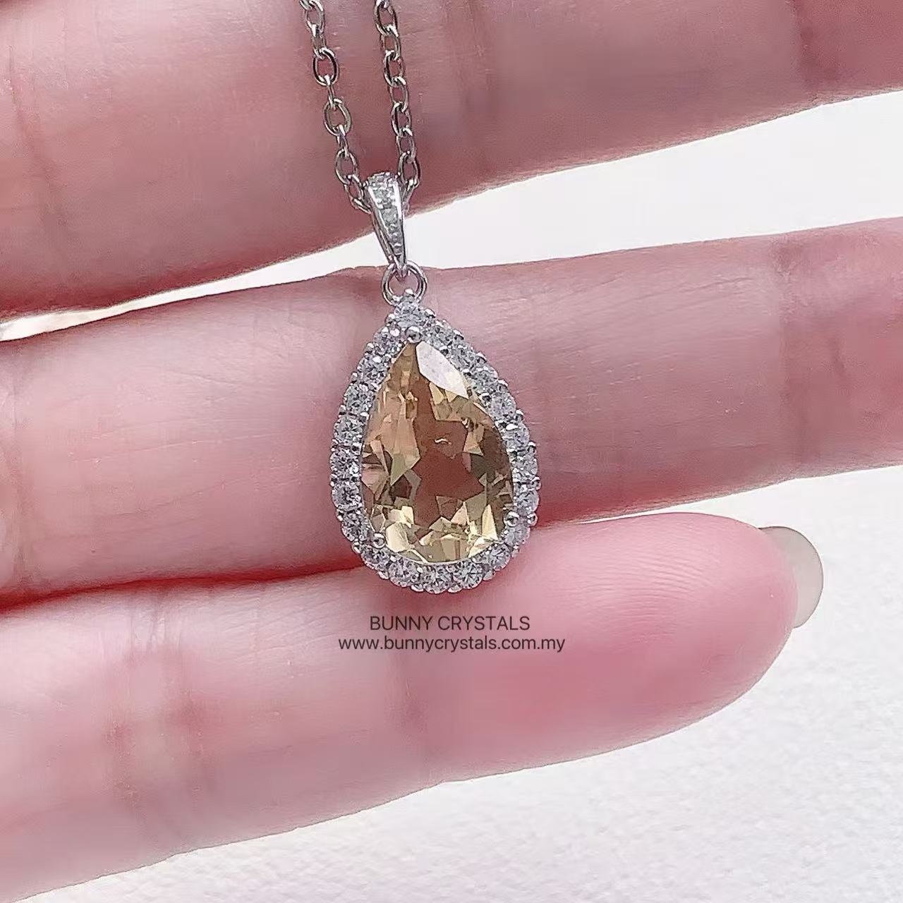 Natural HG Citrine Teardrop-Shaped Pendant - Image 3