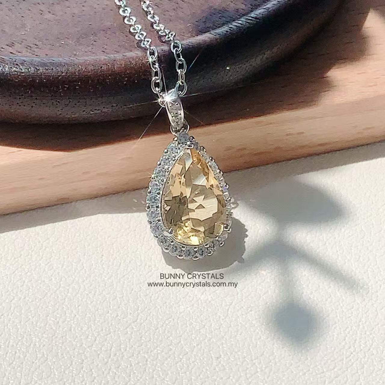 Natural HG Citrine Teardrop-Shaped Pendant - Image 4