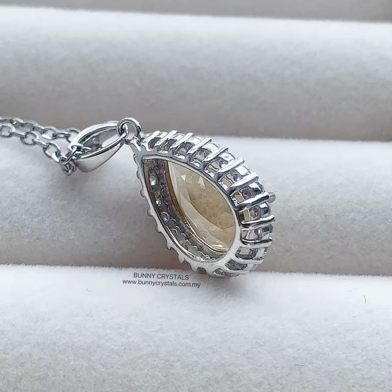 Natural HG Citrine Teardrop-Shaped Pendant - Image 5