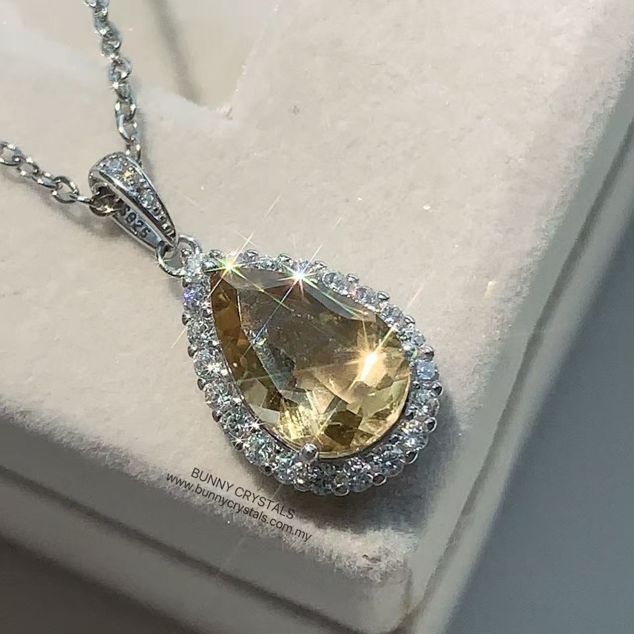 Natural HG Citrine Teardrop-Shaped Pendant - Image 6