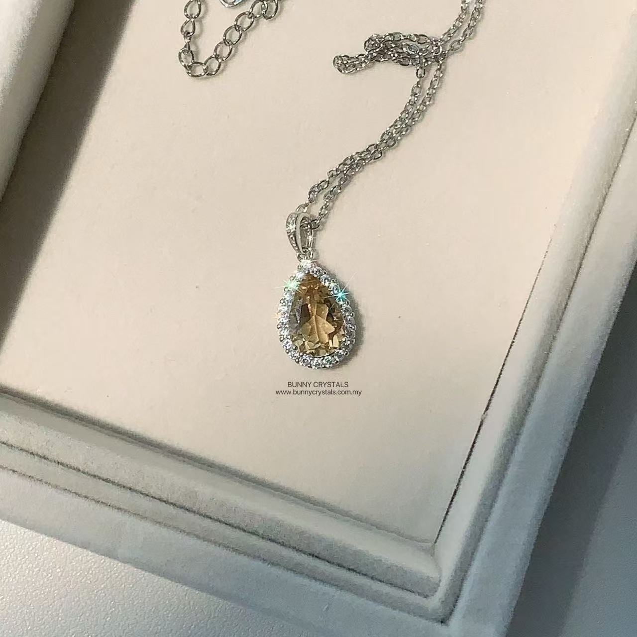 Natural HG Citrine Teardrop-Shaped Pendant - Image 7