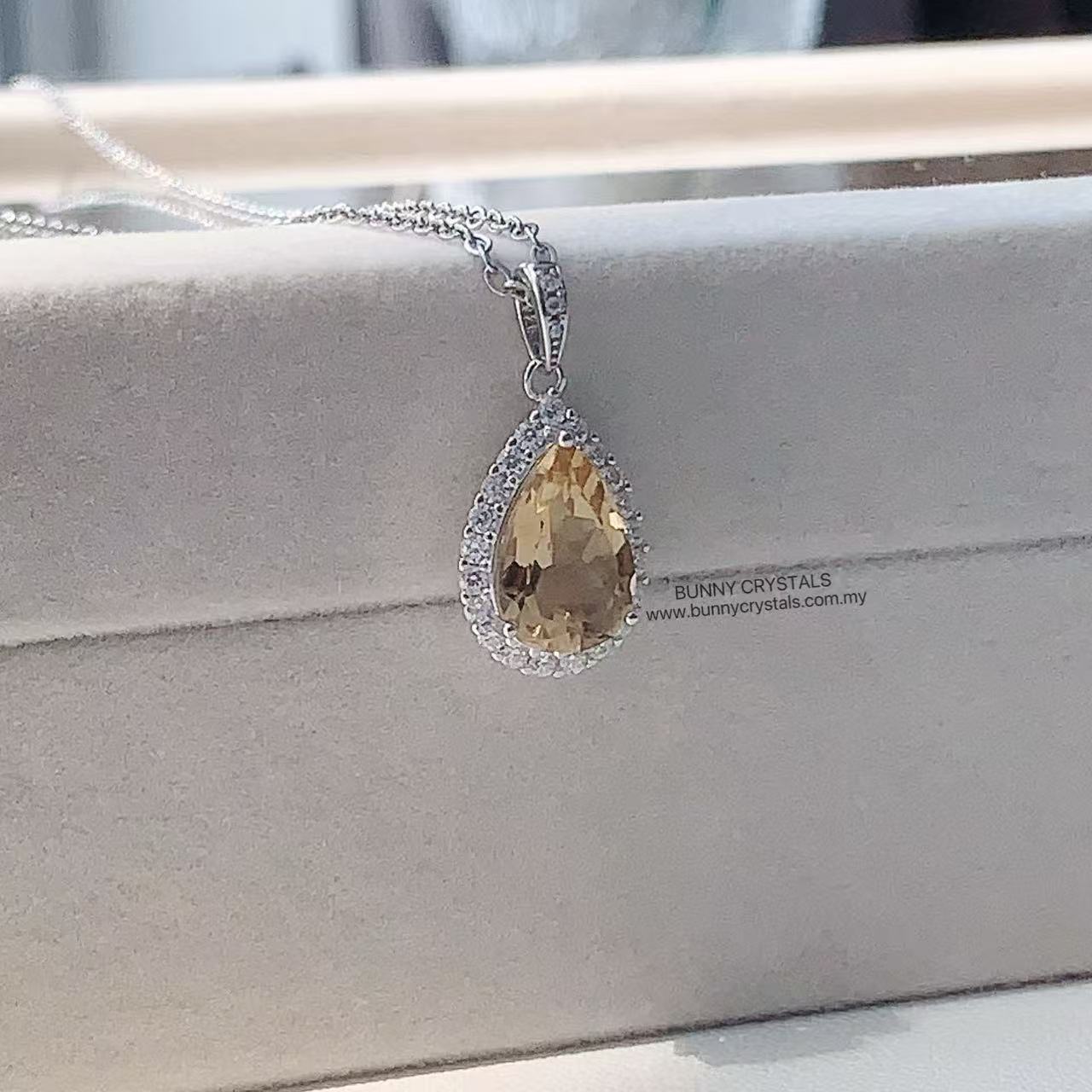 Natural HG Citrine Teardrop-Shaped Pendant - Image 9