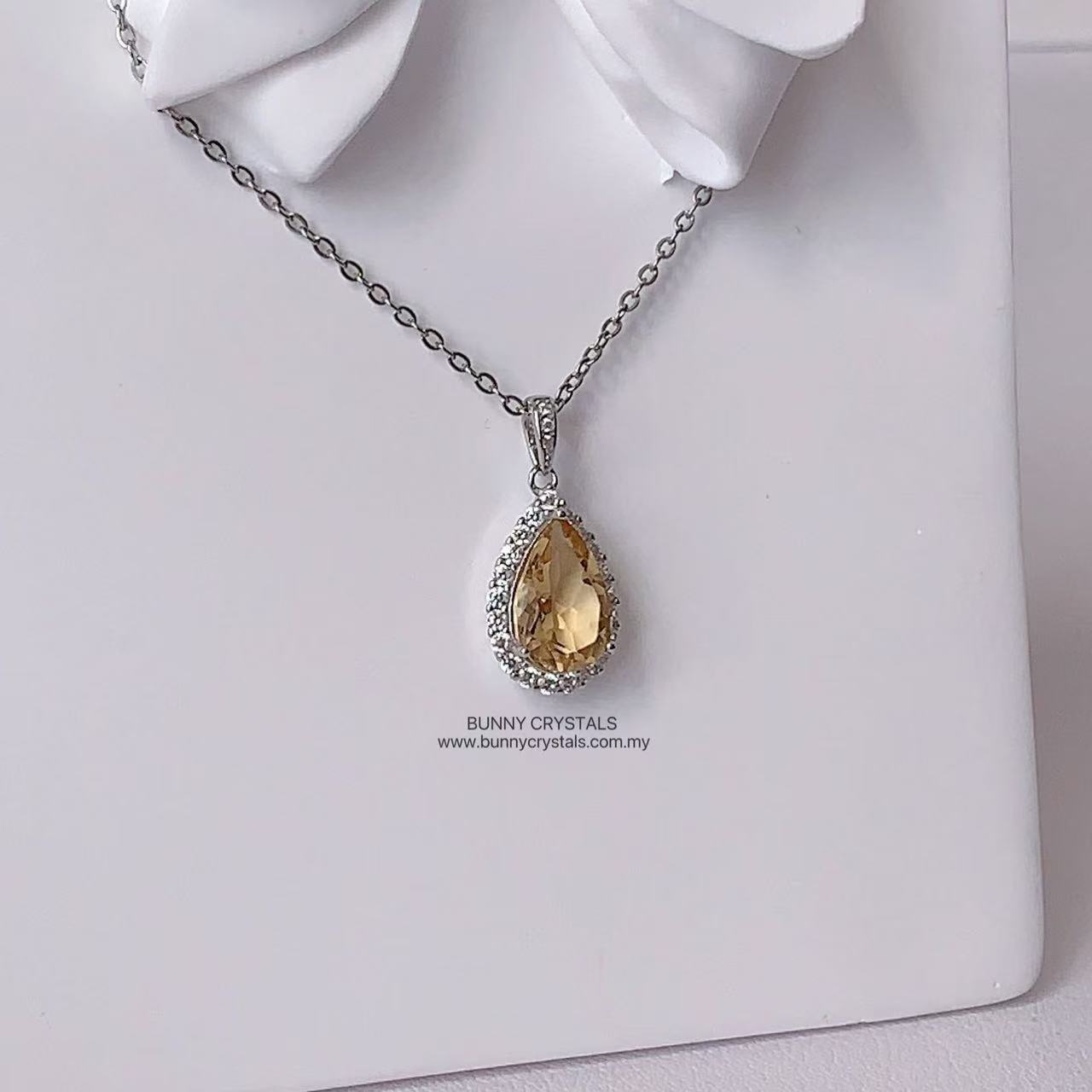 Natural HG Citrine Teardrop-Shaped Pendant - Image 10