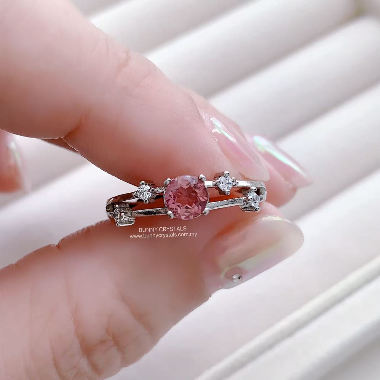 The Elegant Natural Pink Topaz Ring - Image 5
