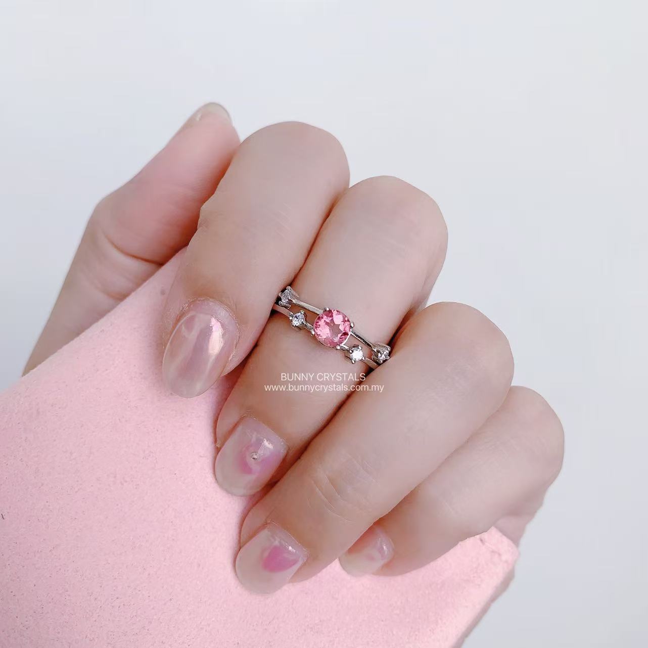 The Elegant Natural Pink Topaz Ring
