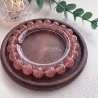 Premium White Base Strawberry Quartz Bracelet