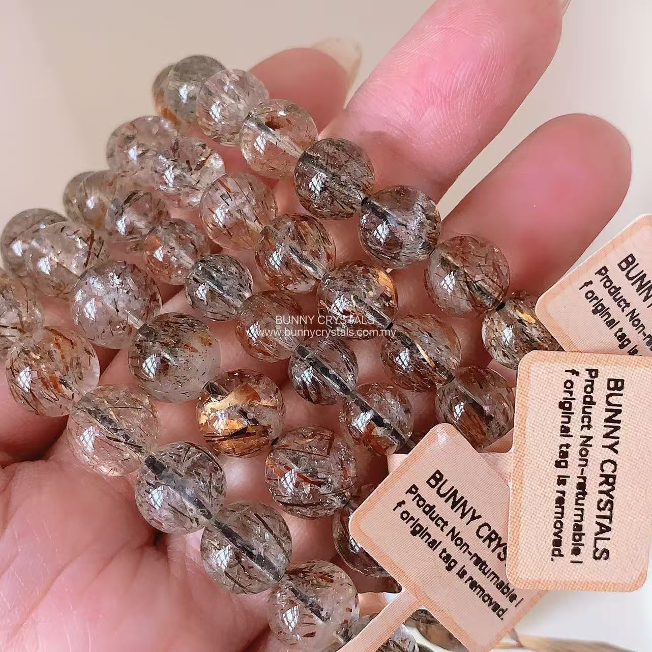 Black Golden Super Seven Crystal Bracelet - Image 2