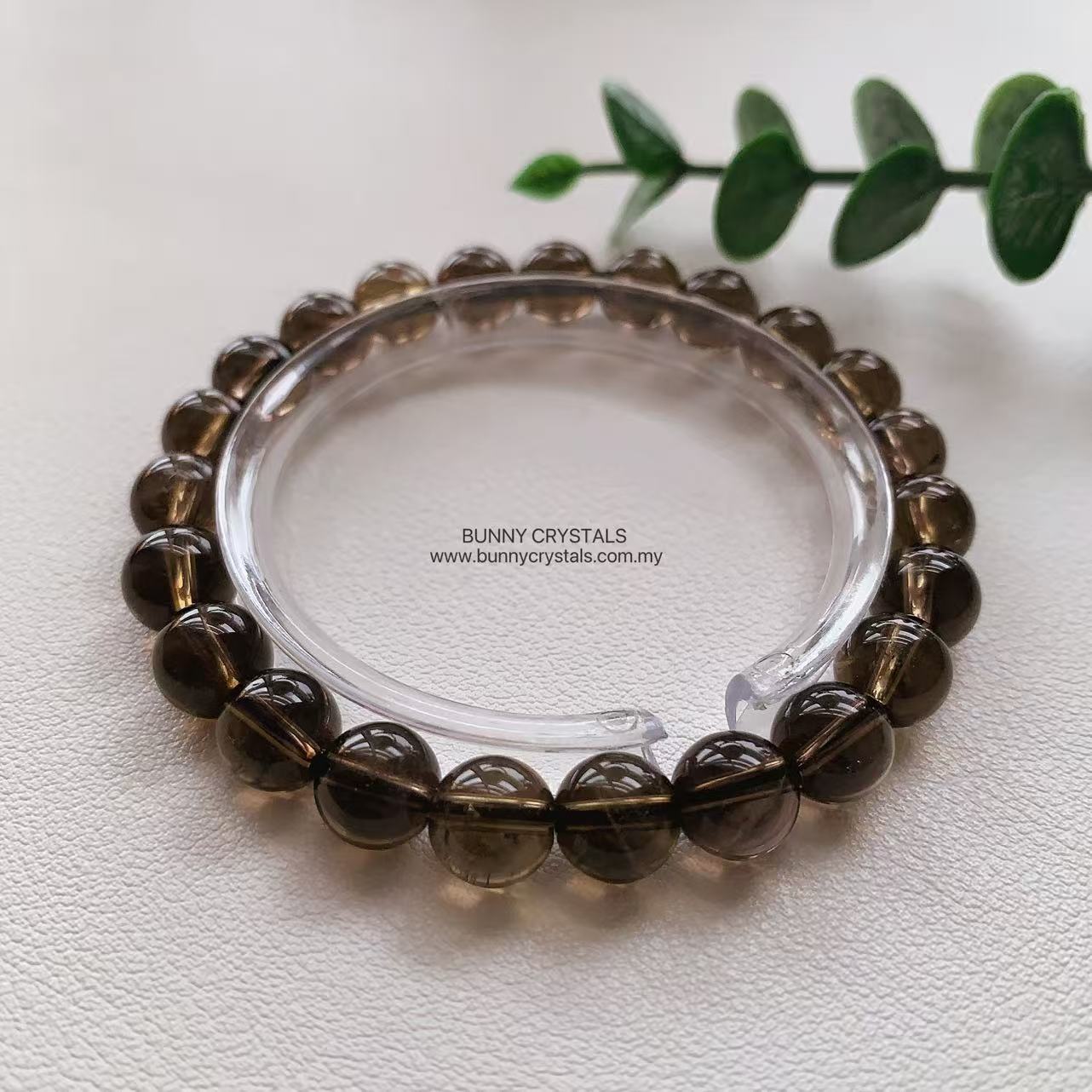 Natural Smoky Quartz Beaded Bracelet - Image 2