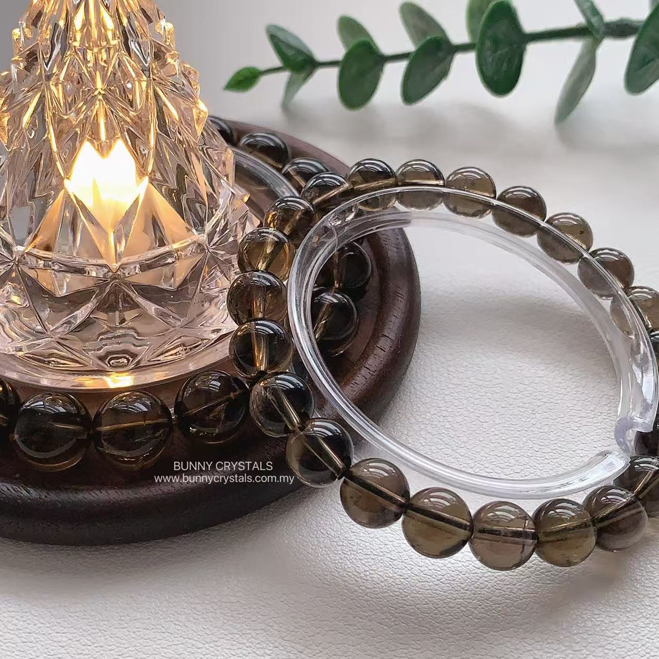 Natural Smoky Quartz Beaded Bracelet - Image 3