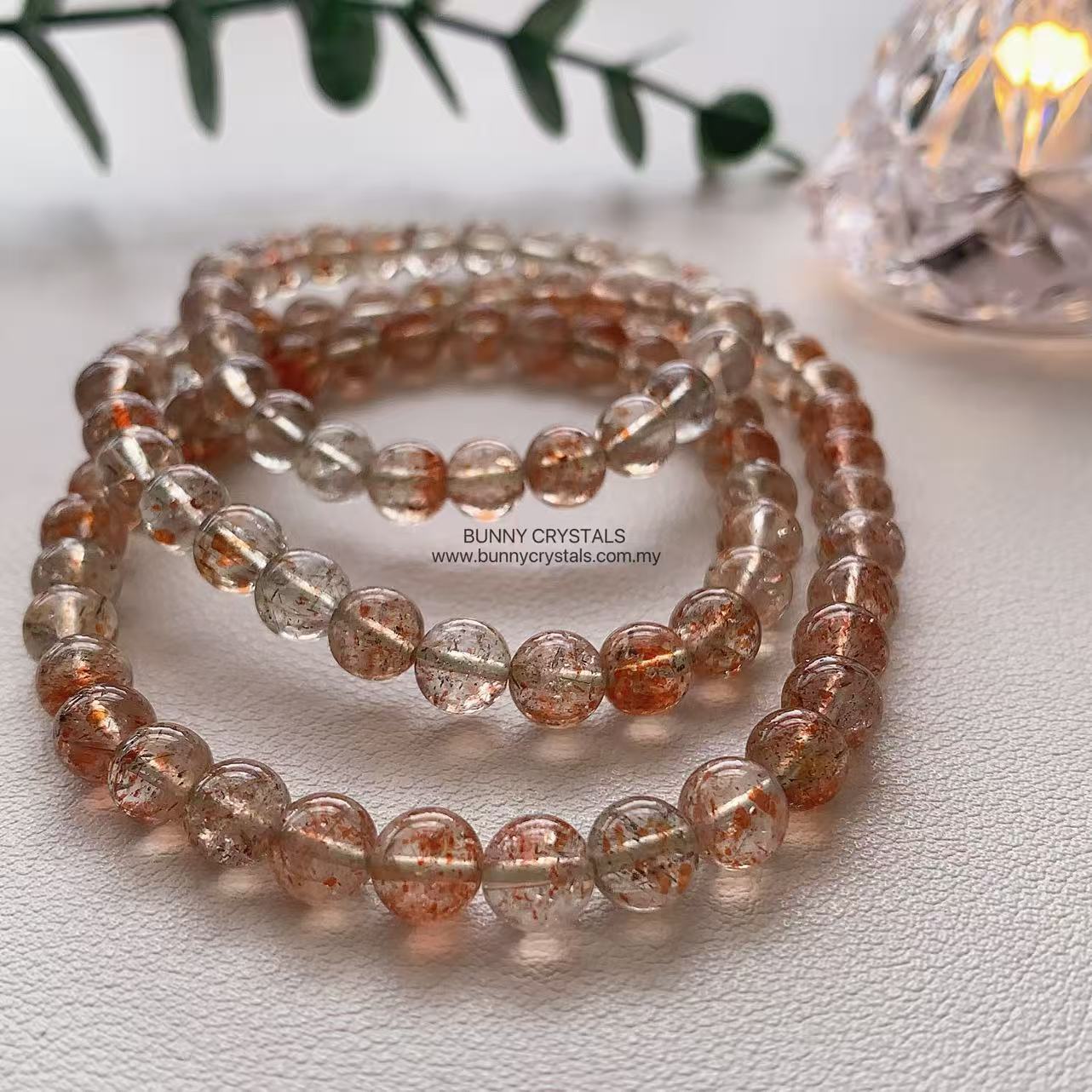 High-Grade Natural Arusha Sunstone Bead Wrap Bracelet - Image 3