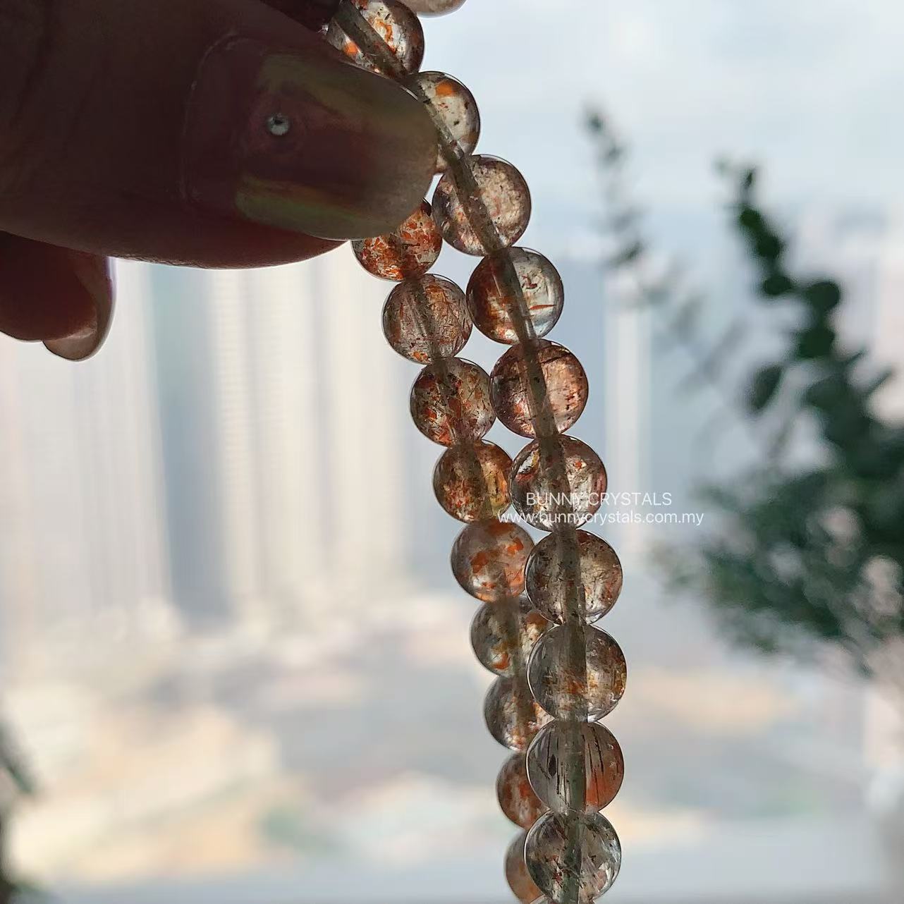 High-Grade Natural Arusha Sunstone Bead Wrap Bracelet - Image 7