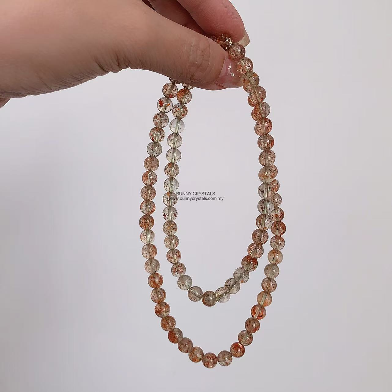 High-Grade Natural Arusha Sunstone Bead Wrap Bracelet - Image 9