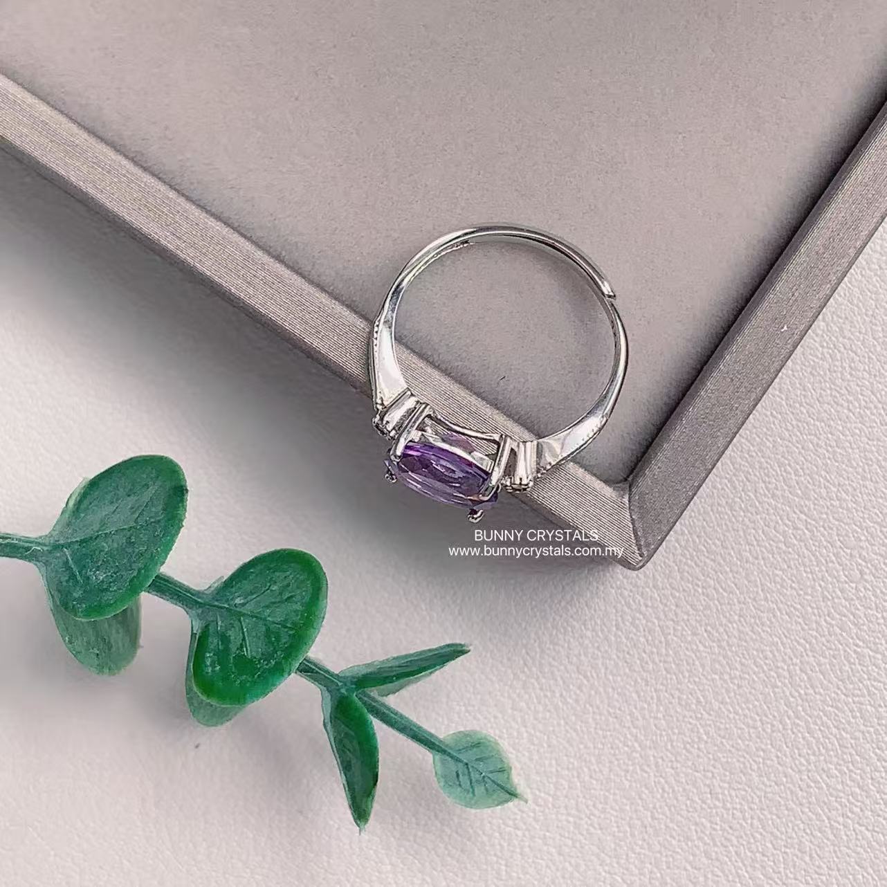 Natural Amethyst Horizontal Setting Ring - Image 5