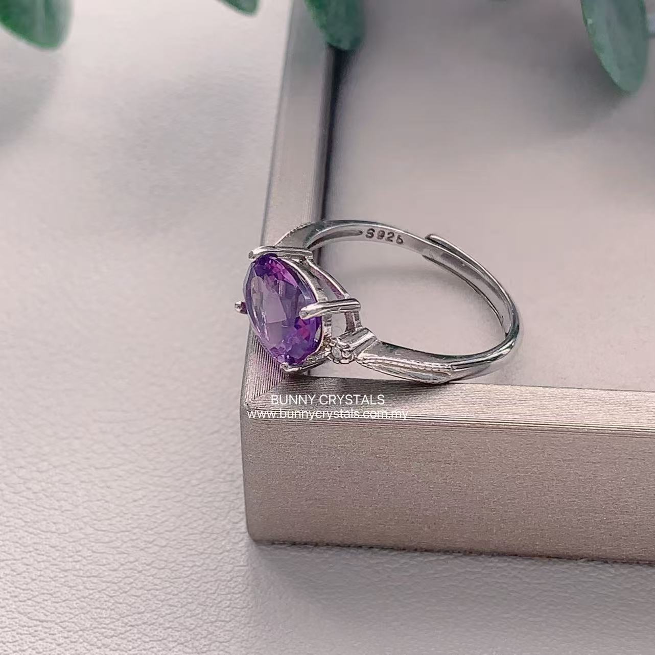 Natural Amethyst Horizontal Setting Ring - Image 6