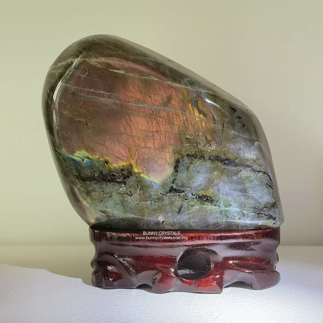 Natural Purple-Pink Labradorite Stone - Image 3